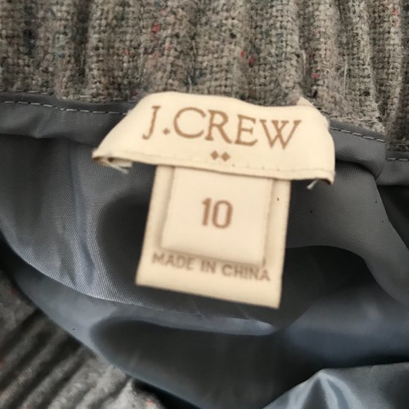 J. Crew Gray Wool Paperbag Waist Mini Skirt Sz 10 - Picture 5 of 8
